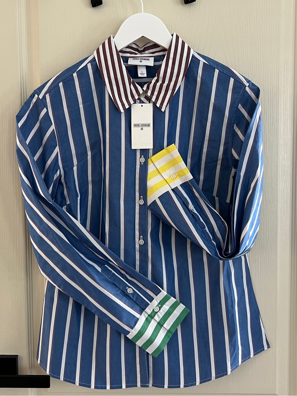 Rosie Assoulin x Target Long Sleeve Button-Down Striped Shirt - Blue M